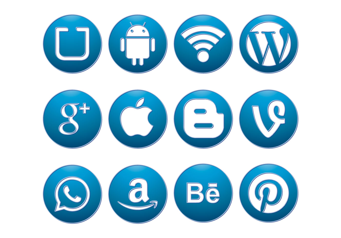 DD Blue Button Social Media Icons 44534 Preview